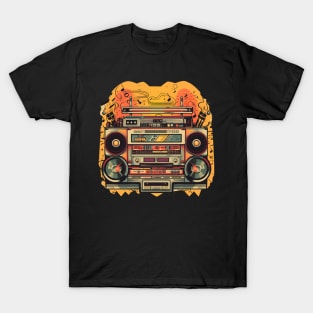 Retro Boombox Music Illustration T-Shirt